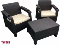 Комплект TWEET Balcony Set из двух кресел и стола, цвет венге Комплект TWEET Balcony Set из двух кресел и стола, цвет венге
